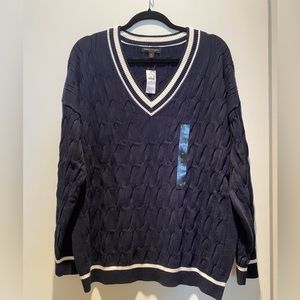 Banana Republic Oversized cable v neck NWT